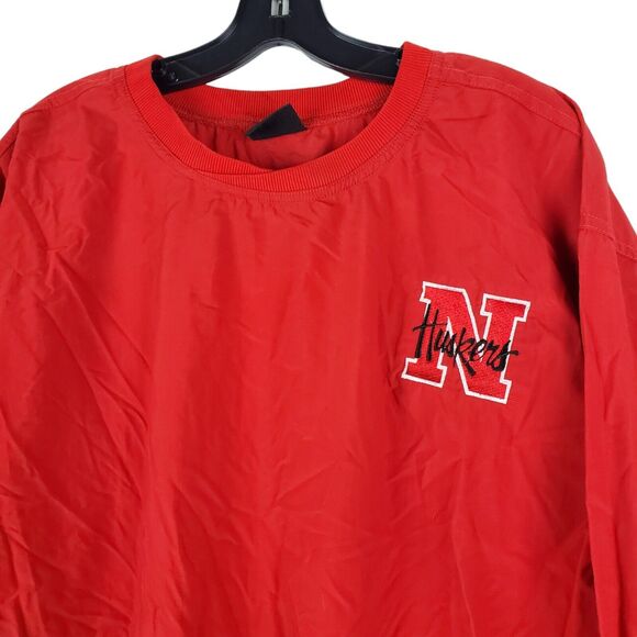 Vintage NEBRASKA CORNHUSKERS Jacket Adult Large Red Pullover Windbreaker College - Picture 2 of 7
